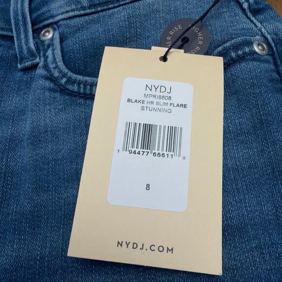 NYDJ Jeans Womens Size 8 Blake High Rise Slim Flare in Stunning Blue NWT - Picture 3 of 11